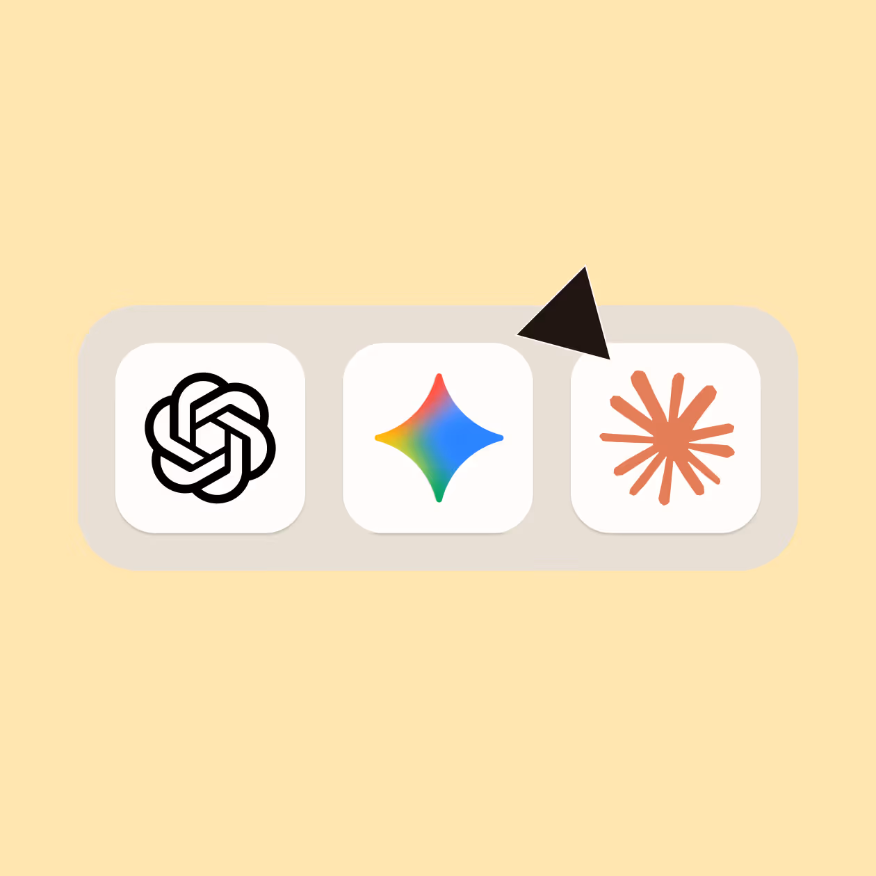 OpenAI, Google Gemini, and Anthropic AI platform logos representing Blinq's MCP integrations