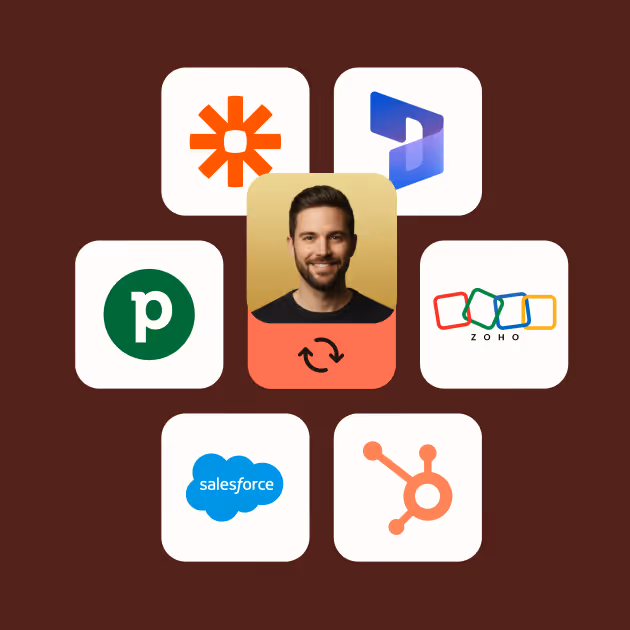 Blinq AI Notetaker integrations including Pipedrive, HubSpot, Salesforce, Zoho, and Microsoft for automatic CRM sync