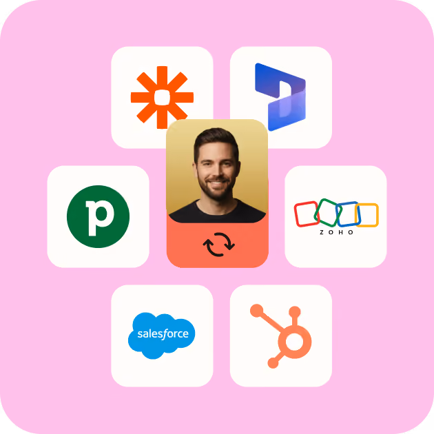 Blinq AI Notetaker integrations including Pipedrive, HubSpot, Salesforce, Zoho, and Microsoft for automatic CRM sync