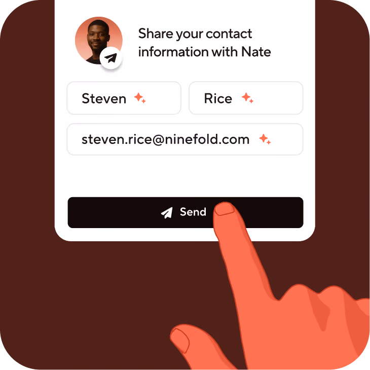Blinq lead retrieval screen showing AI-generated meeting notes and lead qualification tags: Sales, Founder, and Warm lead.