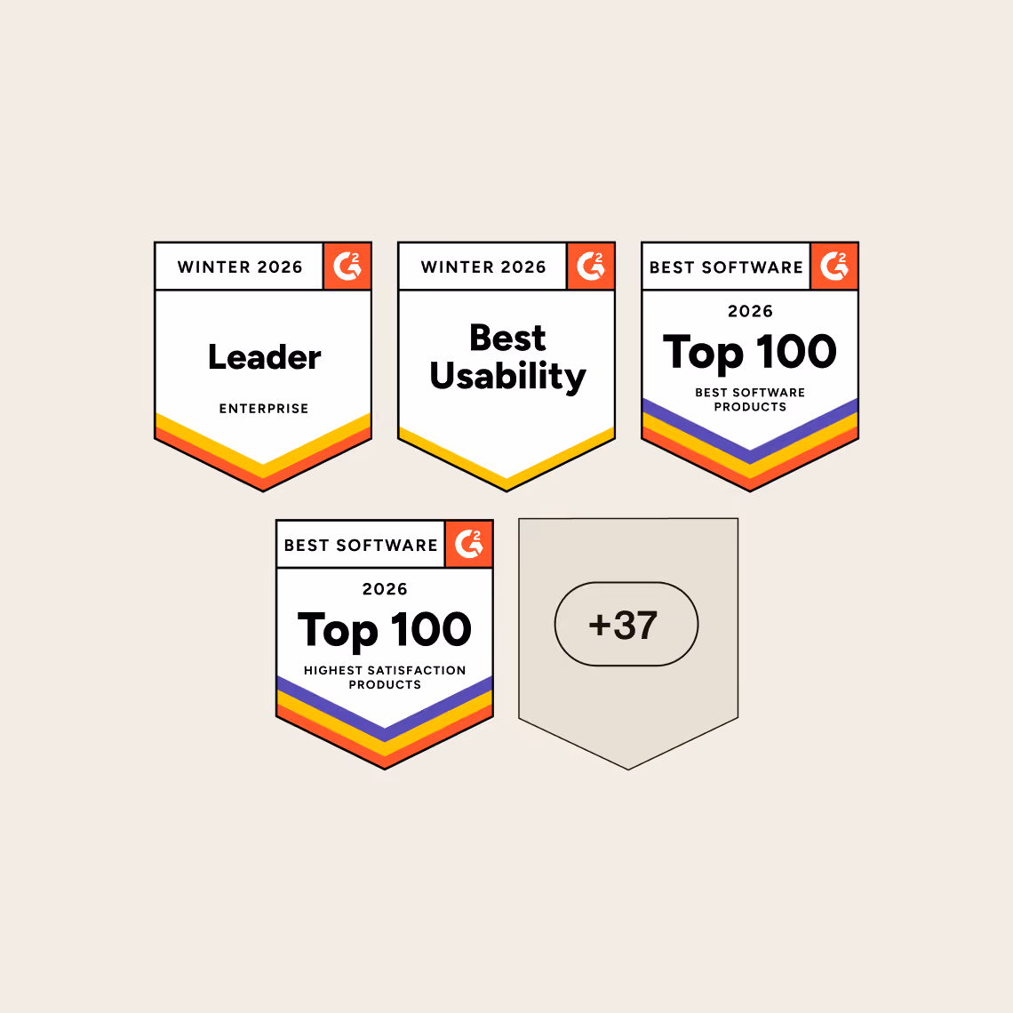 G2 badges for Blinq including Winter 2026 Leader, Best Usability and Top 100 Best Software