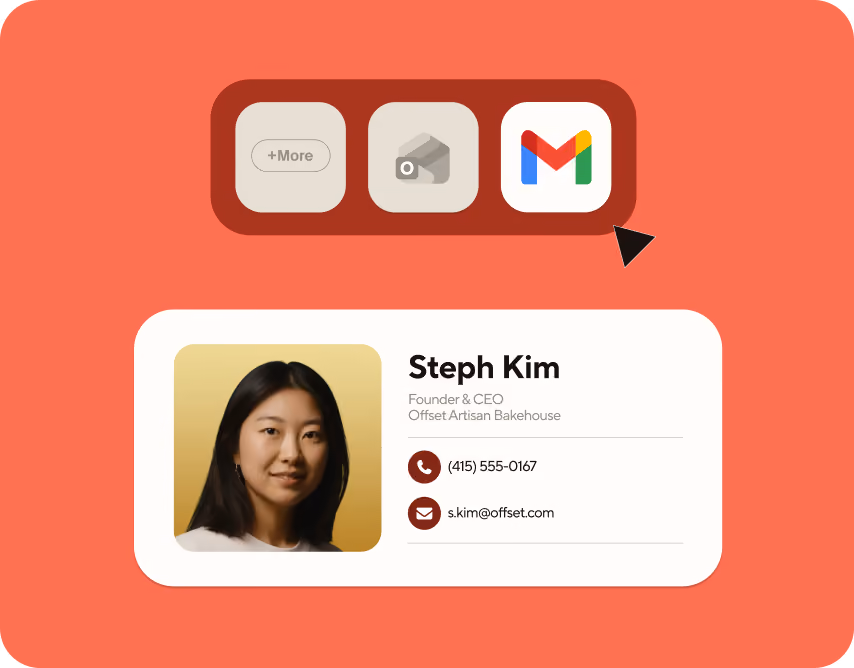 Email signature with a live business card