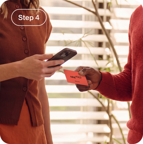 Step 4: share your details by tapping your NFC card