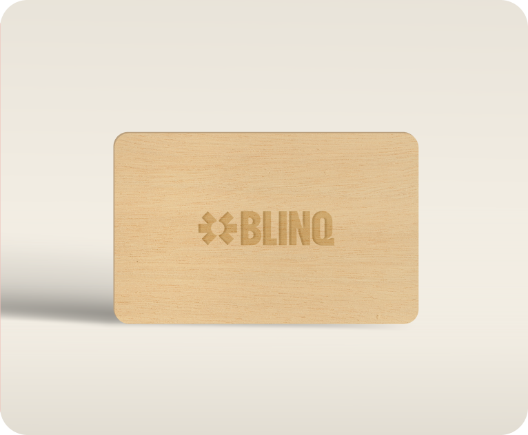 Natural wood Blinq Eco NFC card