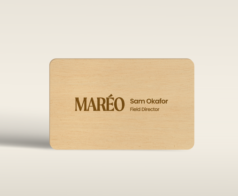 MAREO custom Eco NFC card in natural wood