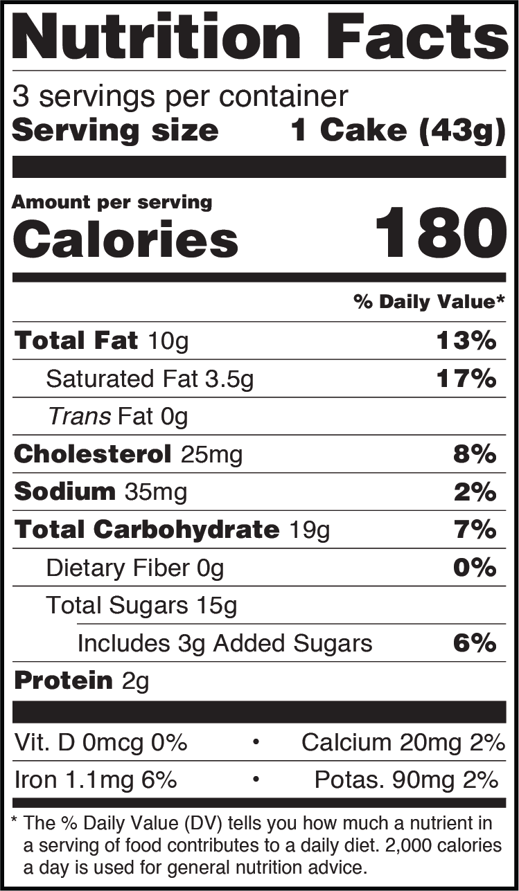 Chocolate Cake Balls nutritionals