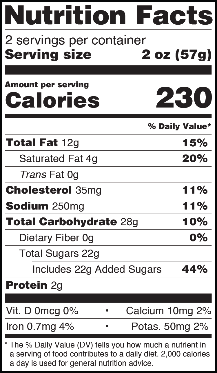 Red Velvet Cake-In-A-Cup nutritionals