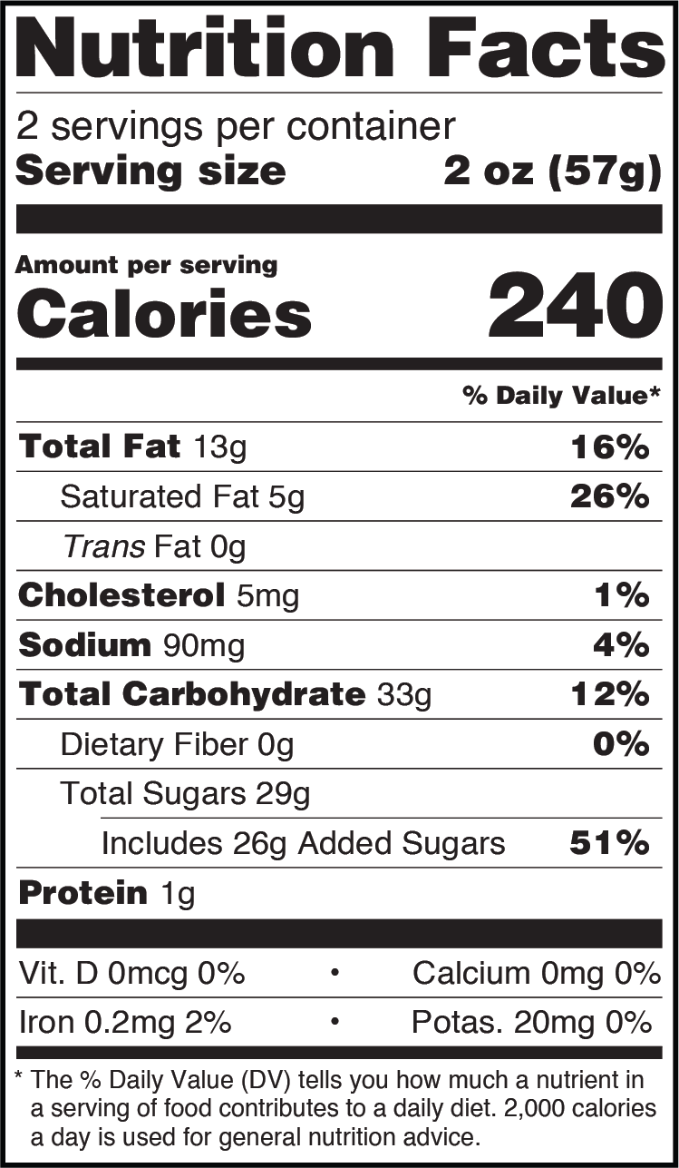 Confetti Cake-In-A-Cup nutritionals