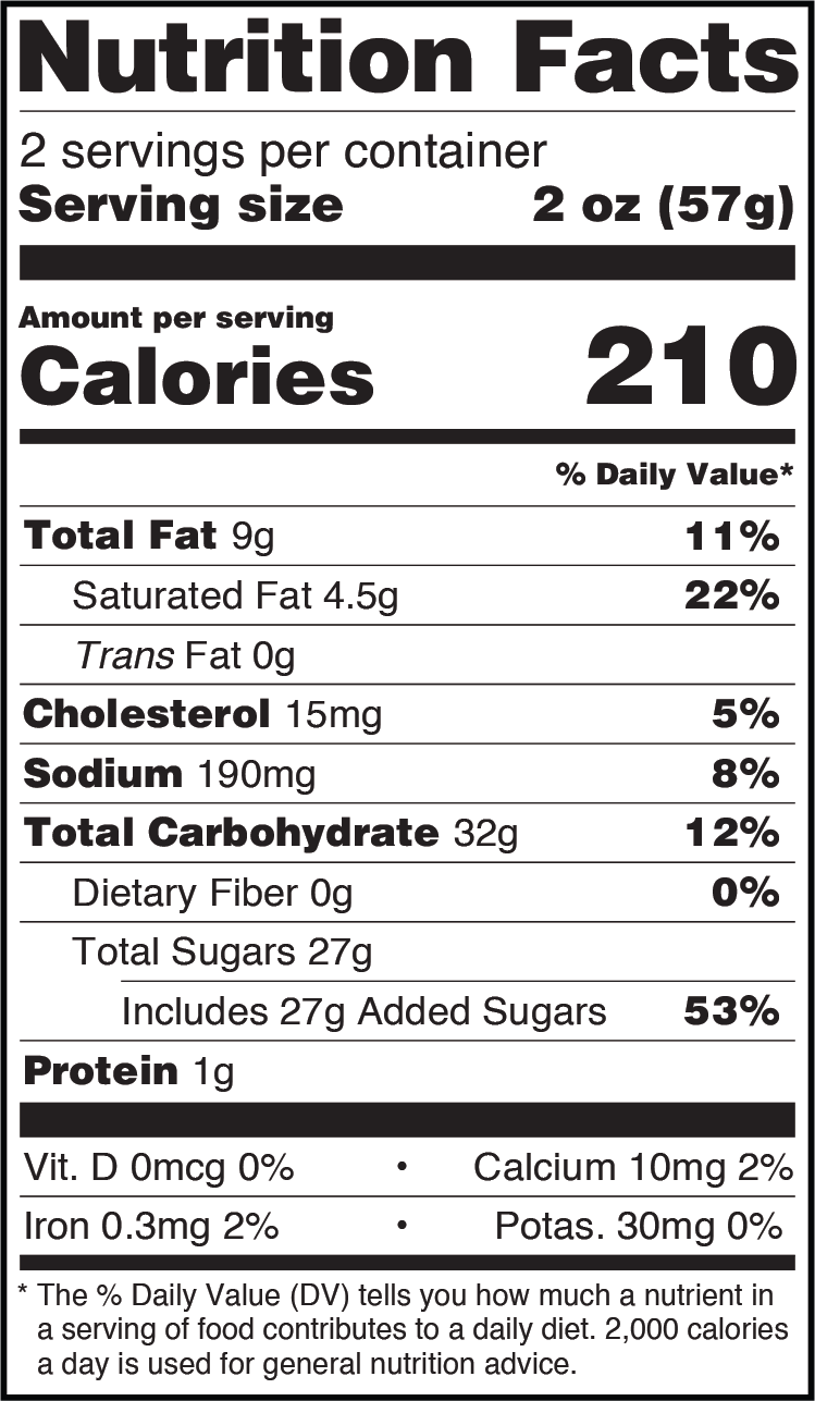 Salted Caramel Cake-In-A-Cup nutritionals