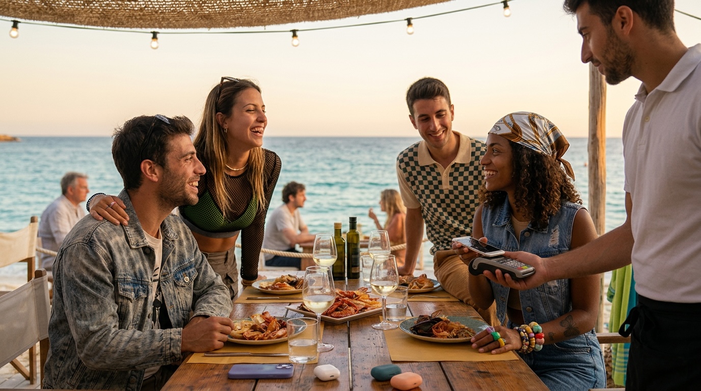 Amici che dividono le spese di viaggio con l'app Cino