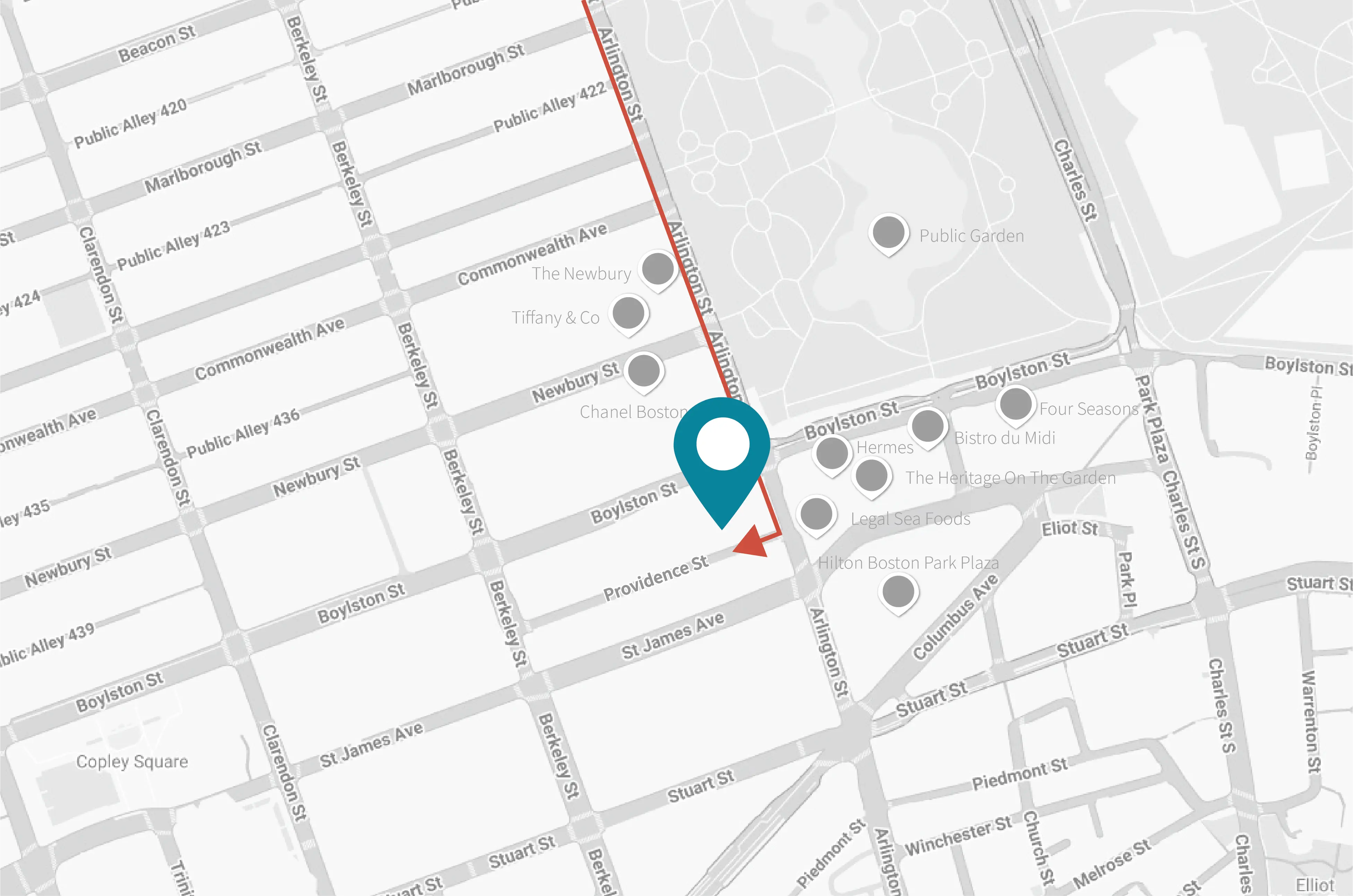 Points of Interest near Public Garden Garage