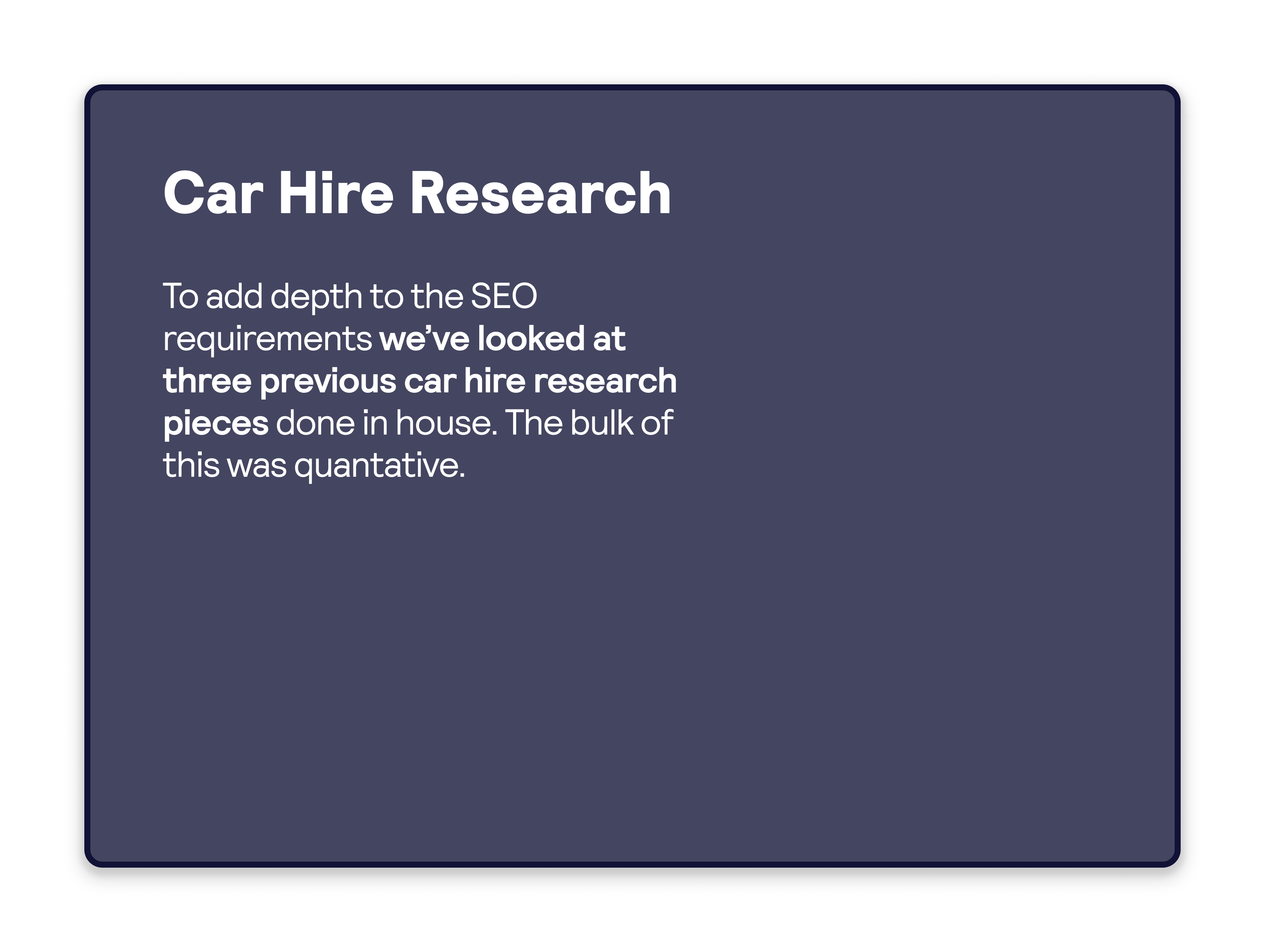 Car Hire Research