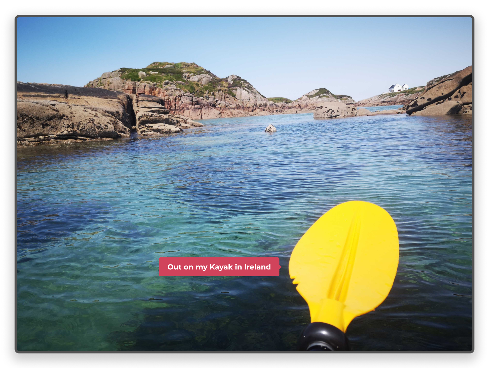 Photo of myself Kayaking in Ireland. With beautiful clear water
