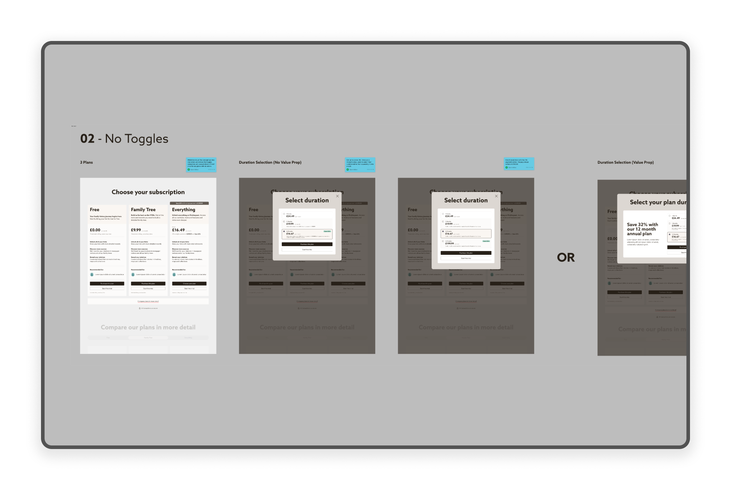 Screen showing the selection that the client can select from to be notified of.