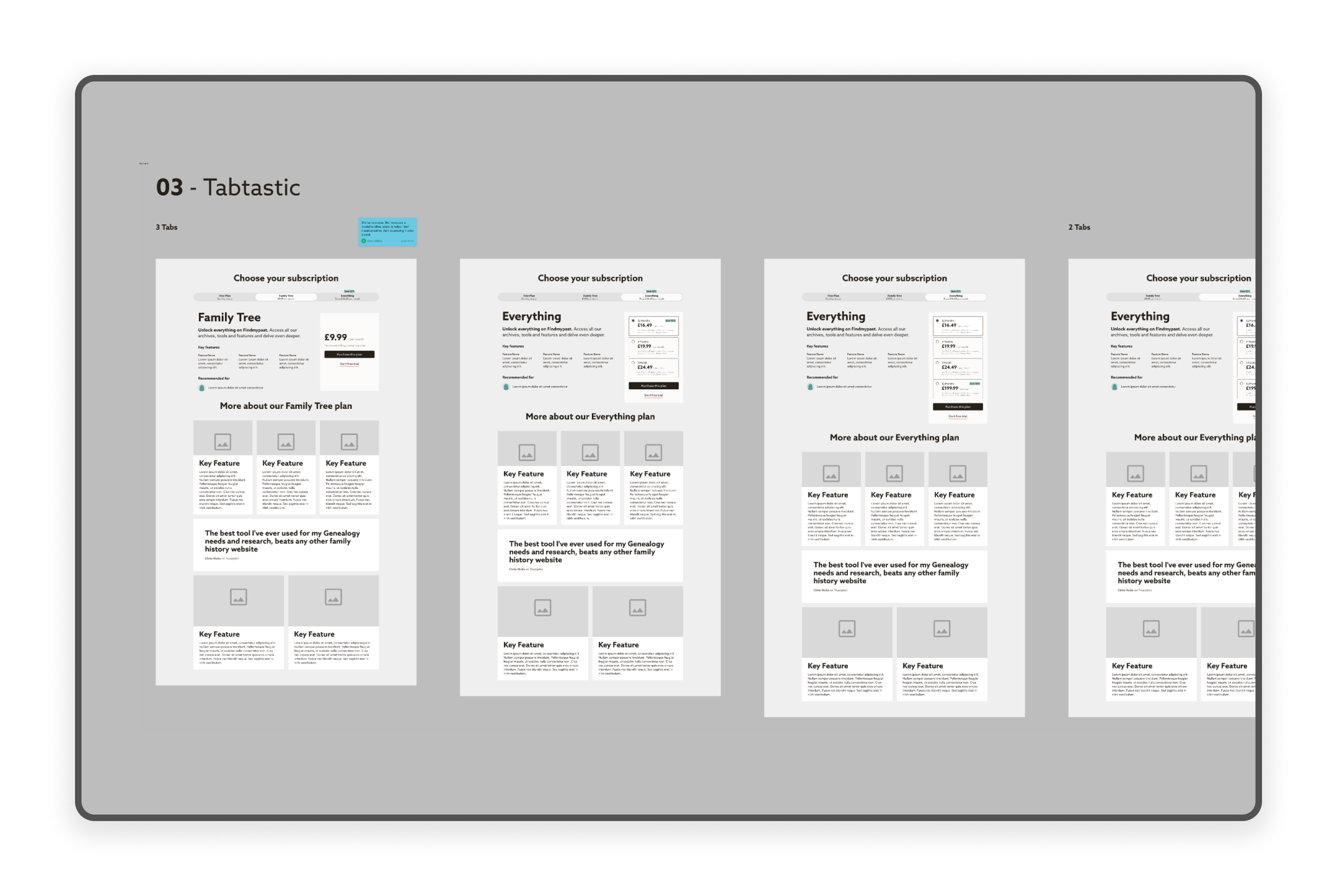 Screen showing the selection that the client can select from to be notified of.