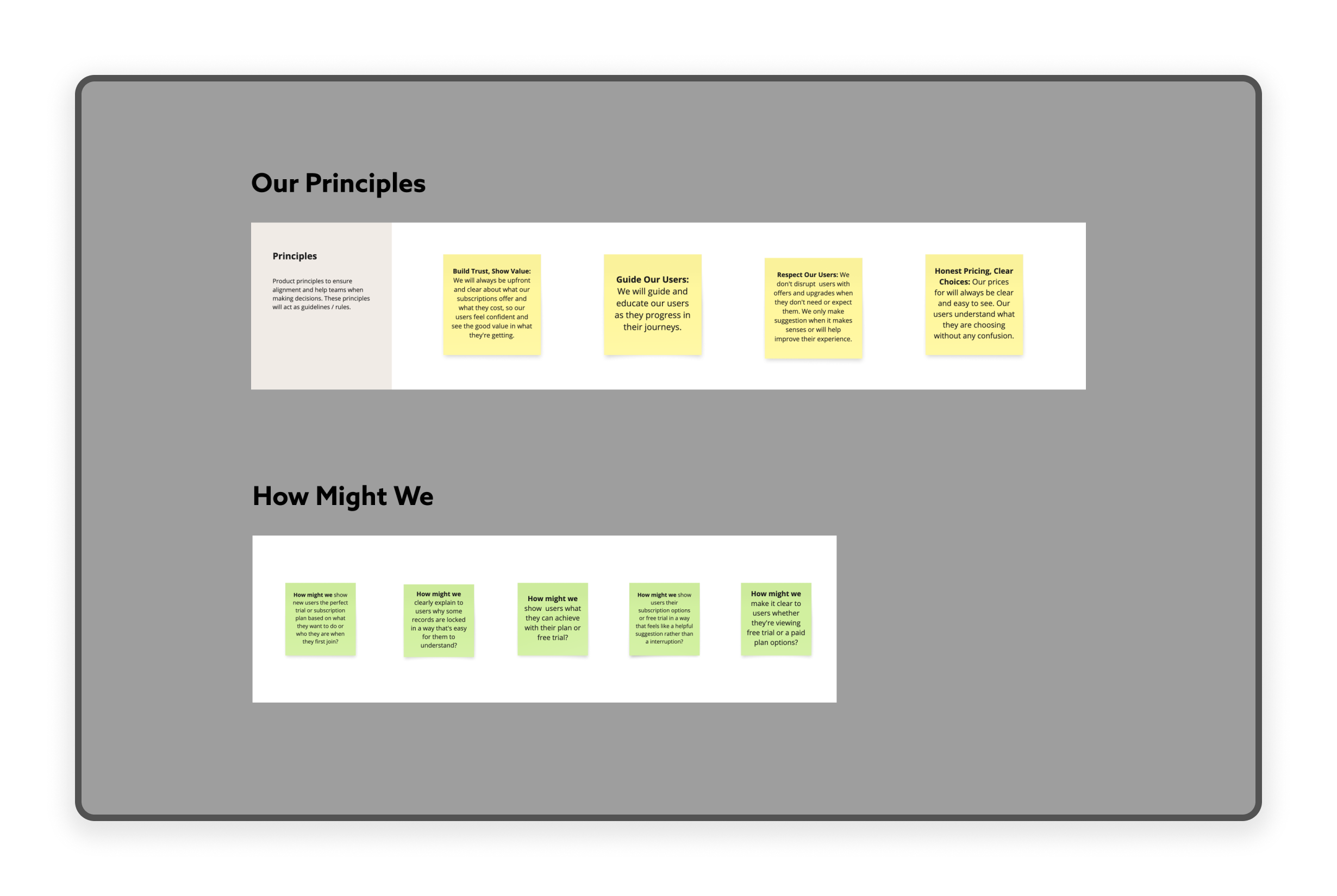 Screen showing the selection that the client can select from to be notified of.
