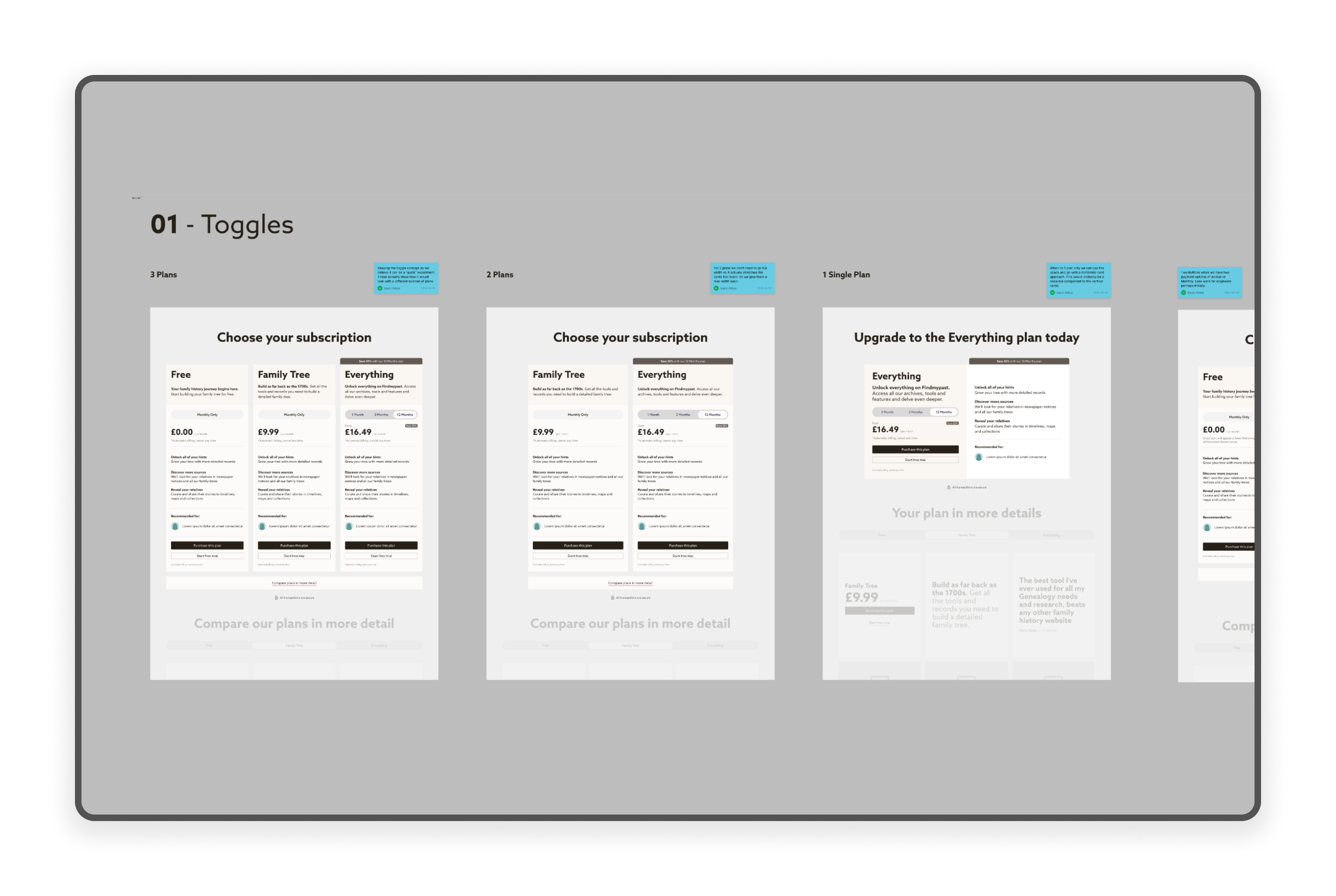 Screen showing the selection that the client can select from to be notified of.