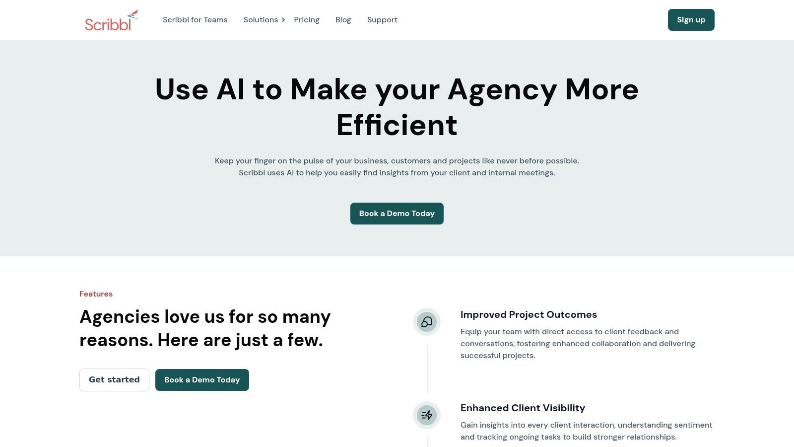Agencies meeting interface showing AI-generated summaries and topics