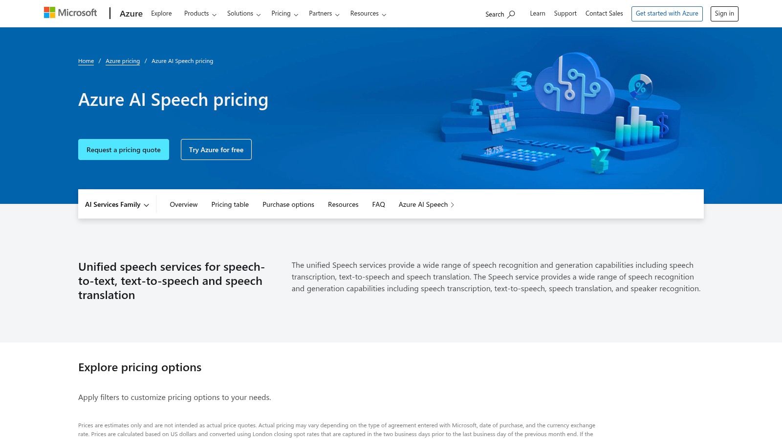 Microsoft Azure AI Speech (Speech-to-Text) – Free Tier