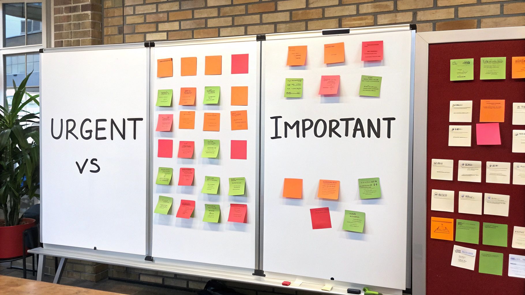 Eisenhower Matrix (Priority Quadrants) showing four boxes: Urgent and Important (Do), Important but Not Urgent (Decide), Urgent but Not Important (Delegate), and Neither Urgent nor Important (Delete).