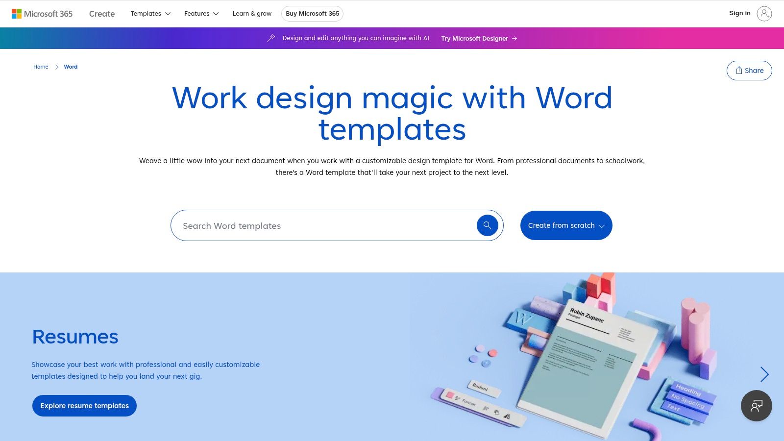 Microsoft Create (Word/Loop meeting minutes and agendas)