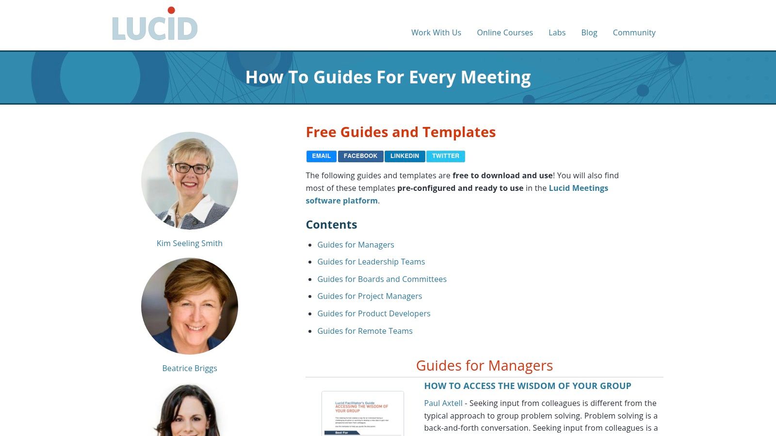 Lucid Meetings (Meeting templates and guides)