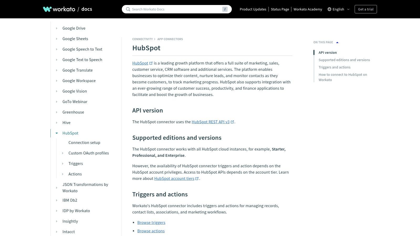 Workato – HubSpot Connector