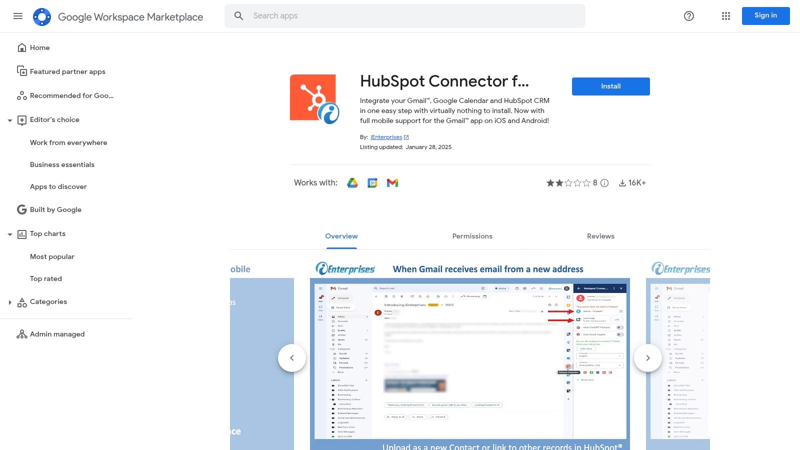 Google Workspace Marketplace – HubSpot Connector for Gmail