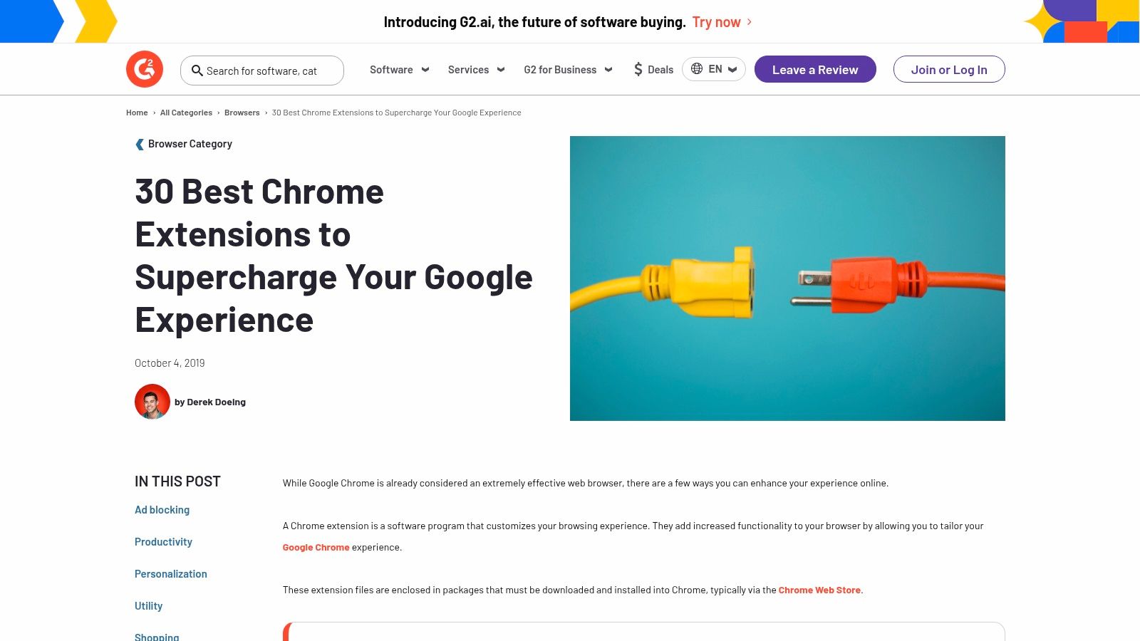 G2 – Best Chrome Extensions Roundups