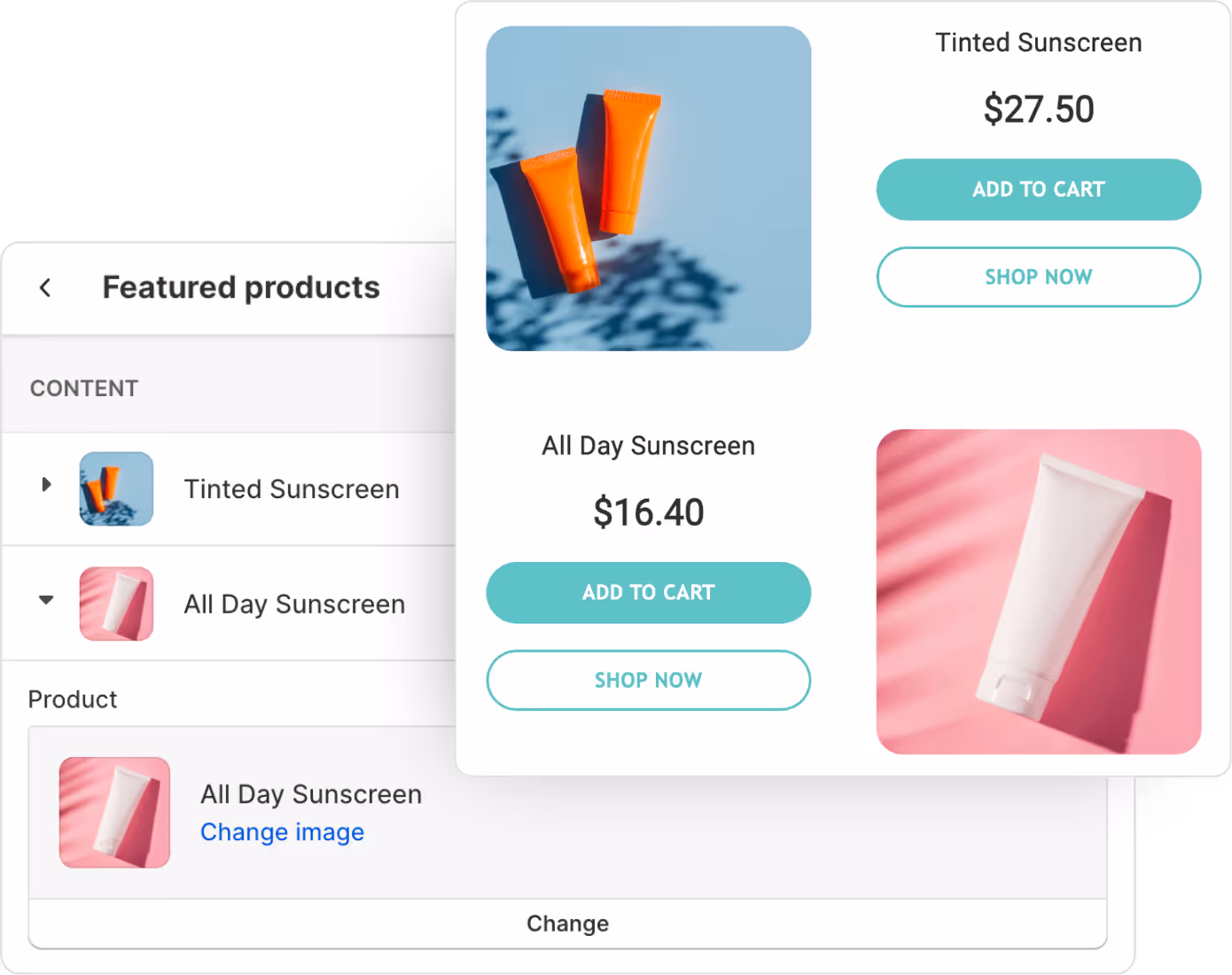 Instantly add products or collections, and Seguno will auto-fill names, details, and images—any changes you make in Shopify update automatically in your emails.