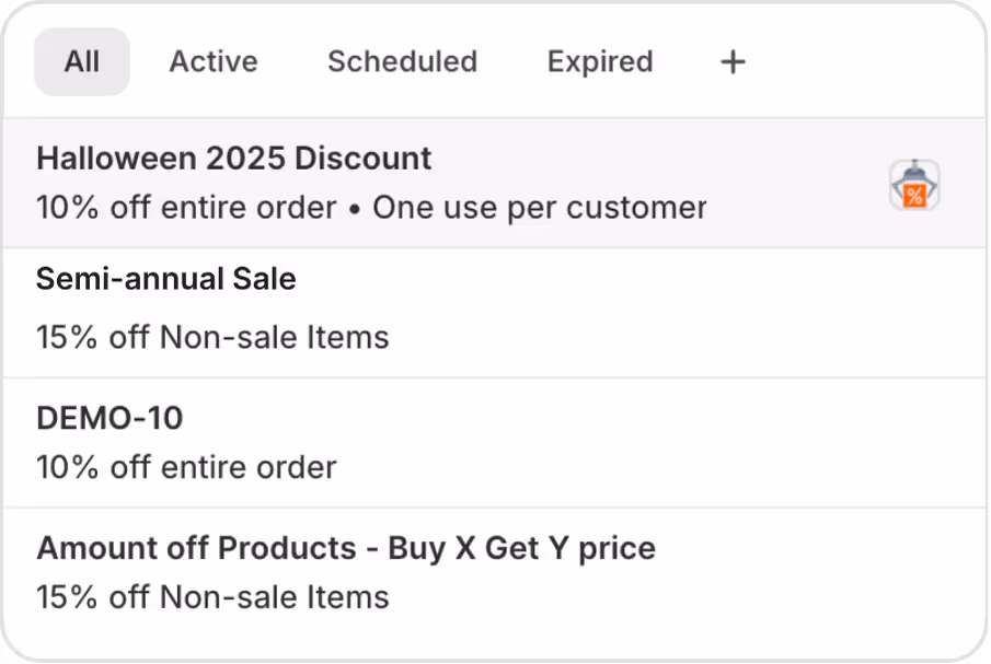 Manage unique codes from your Shopify Admin