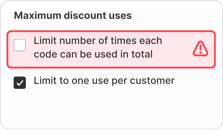 Limit max redemptions
