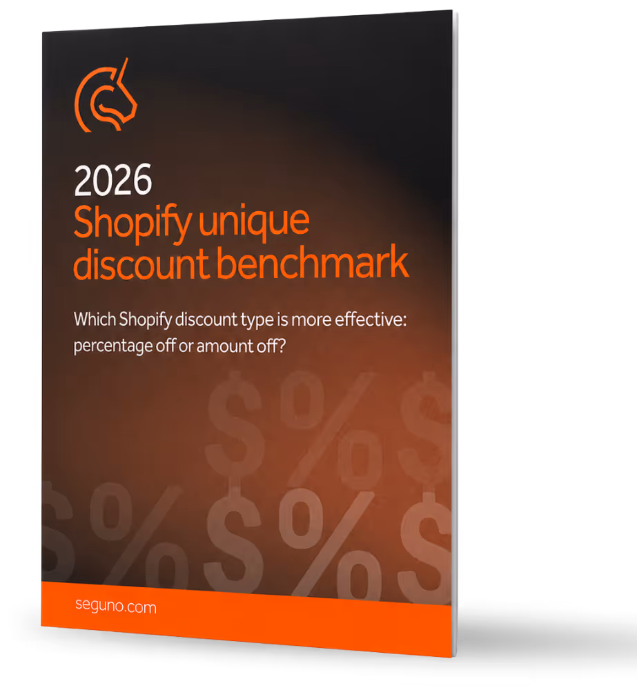 2026 Shopify Unique Discount Benchmark report by Seguno - How Shopify customers respond to discounts
