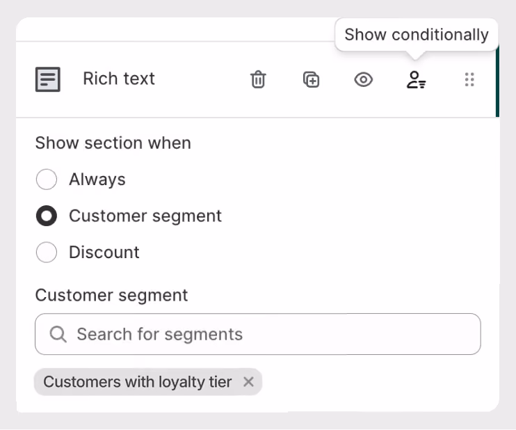 Enable dynamic content in your emails based on customer segments