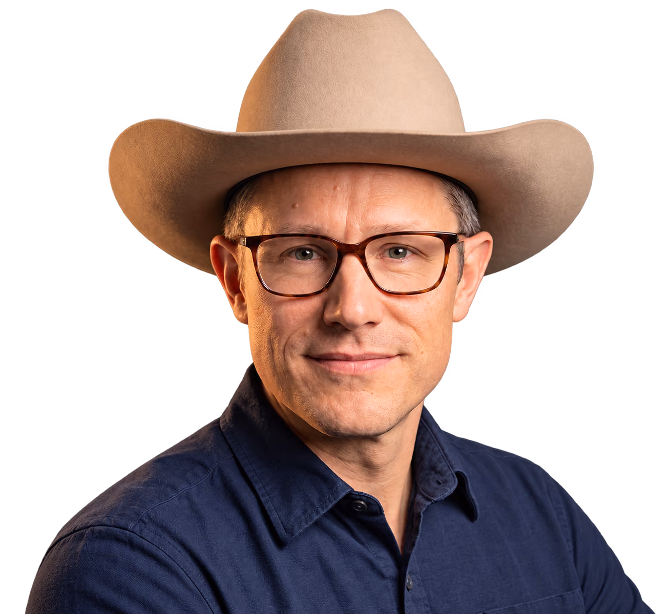 Chris Geiss, CEO of Seguno, dressed as a cowboy
