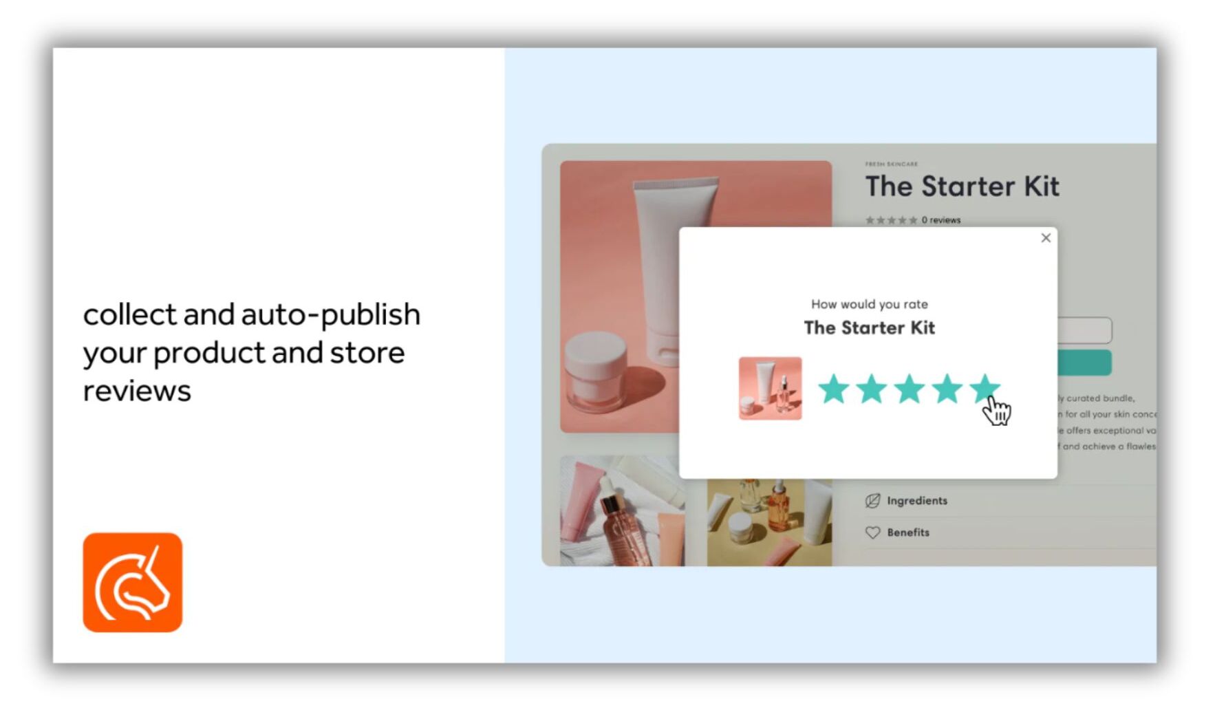 Screenshot of Seguno Product Reviews app intro within shopify app store