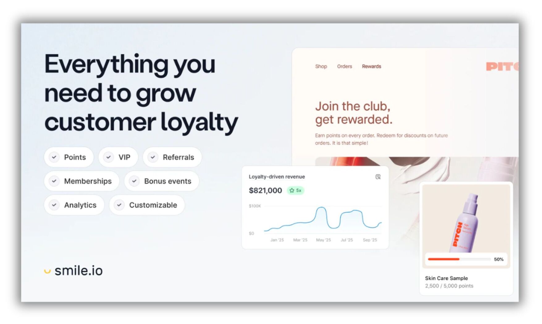 Screenshot of the Smile app intro within shopify app store