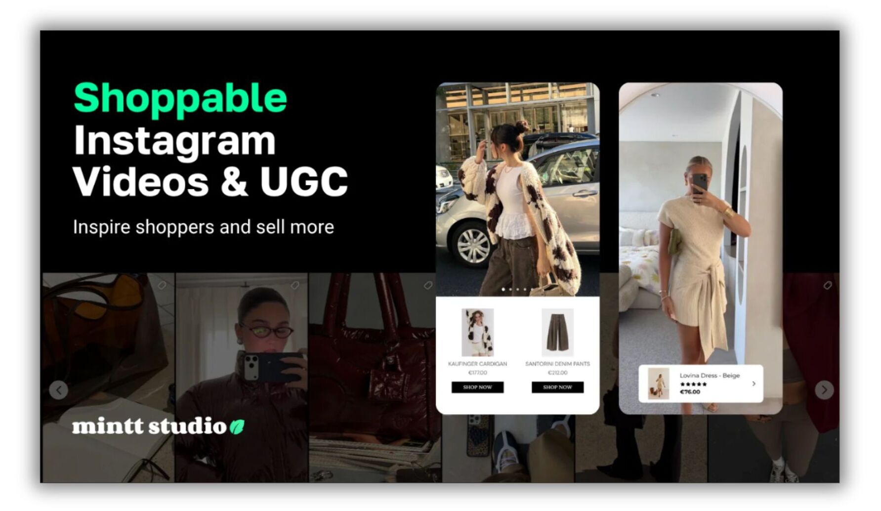 Screenshot of the Instafeed app intro within shopify app store