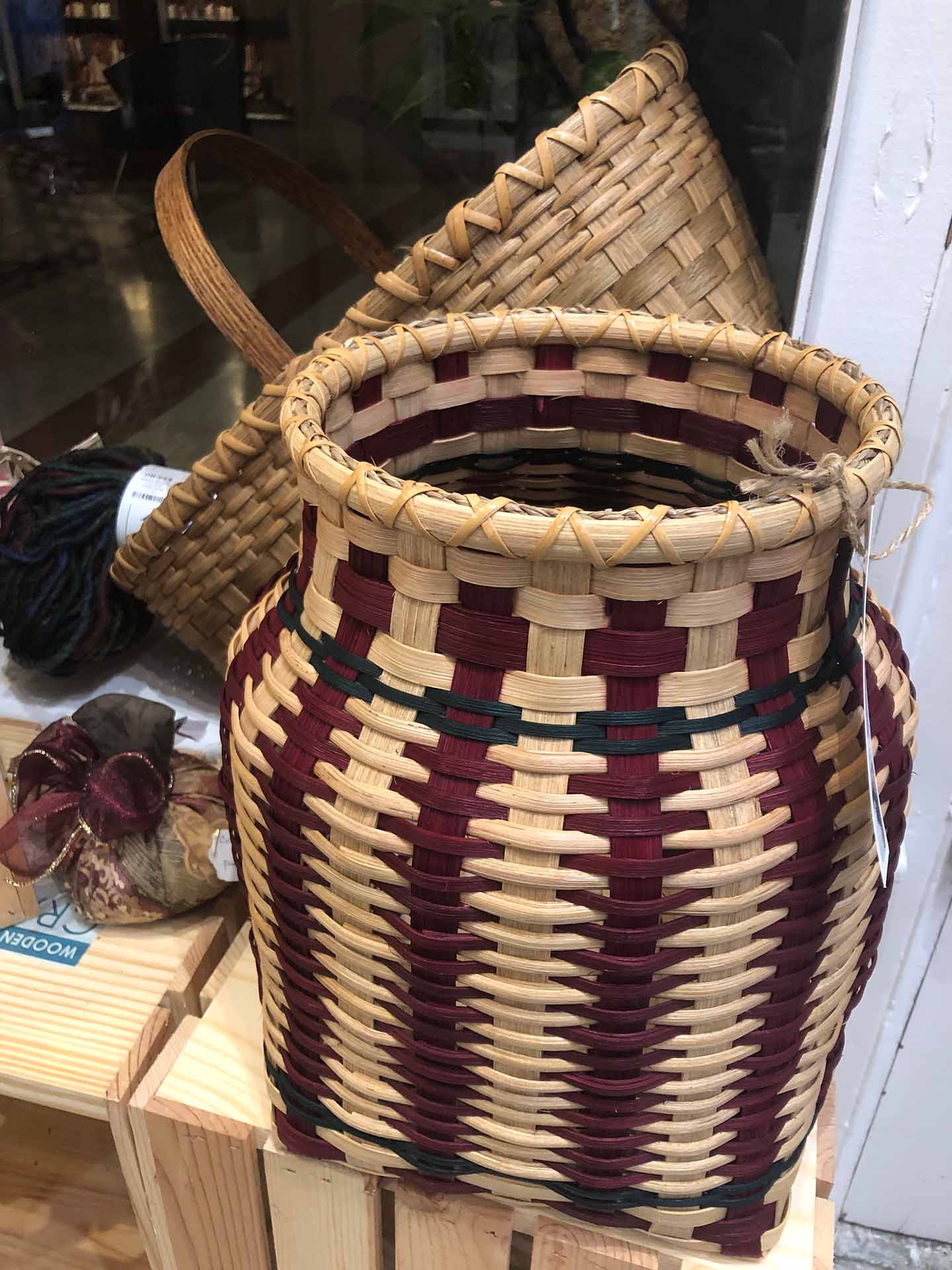 Handmade basket by local artisan in Asheville