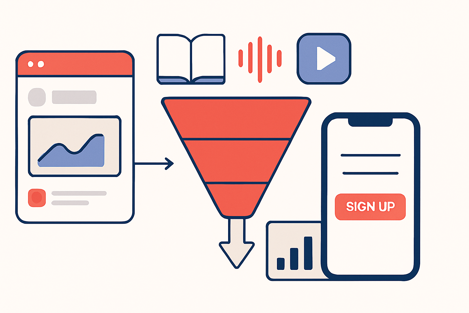 How to build a social media content funnel that leads to app signups