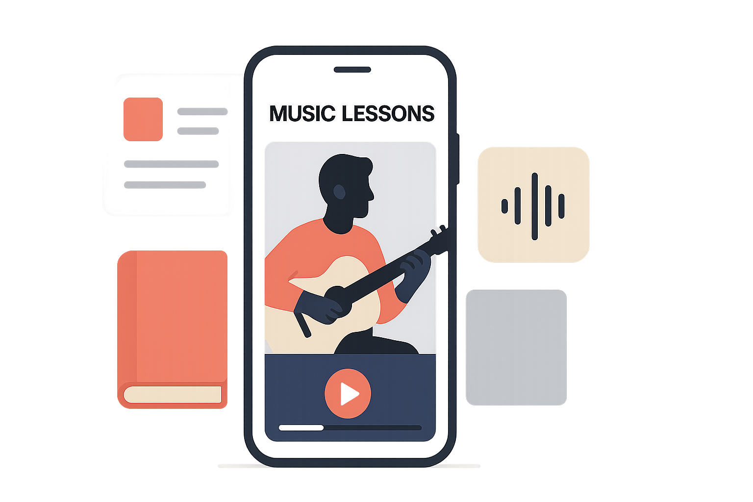 Music lesson video app