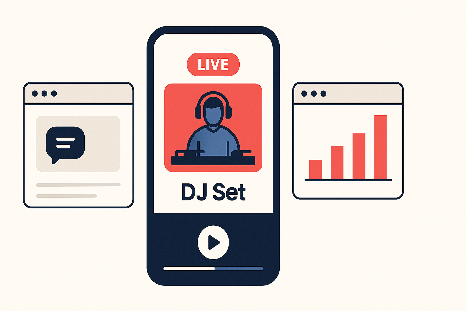 Live DJ set streaming app