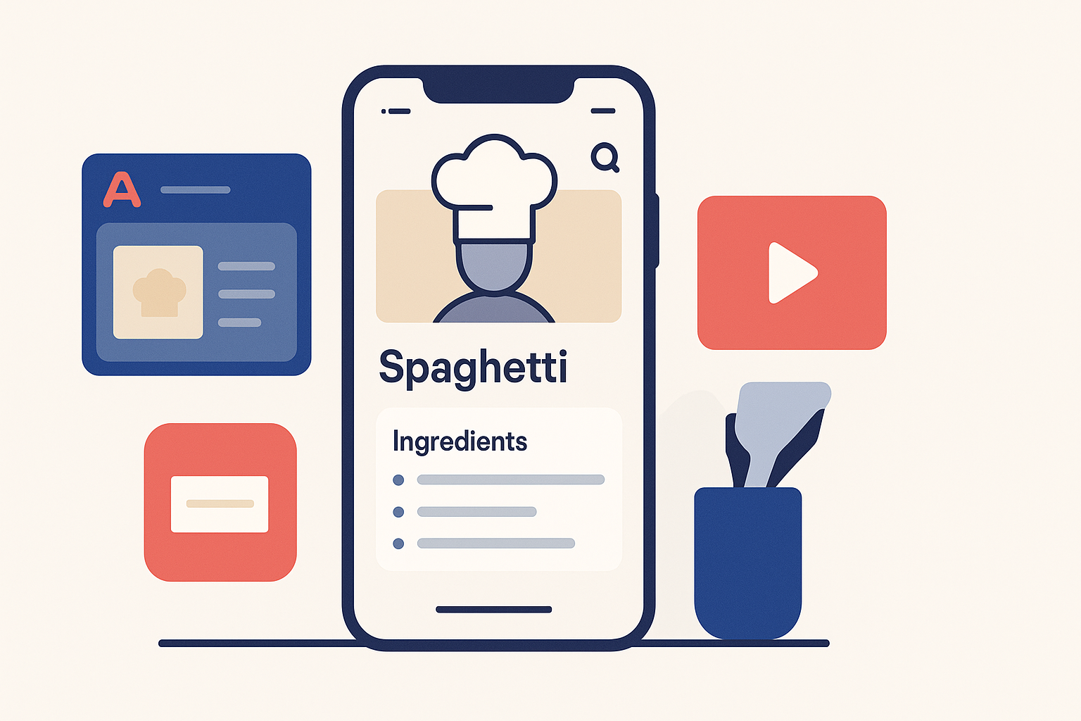 Cooking class recipe and video app