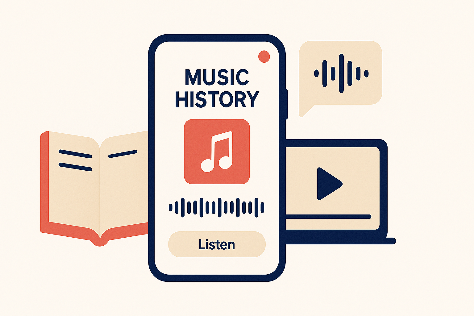 Music history learning app