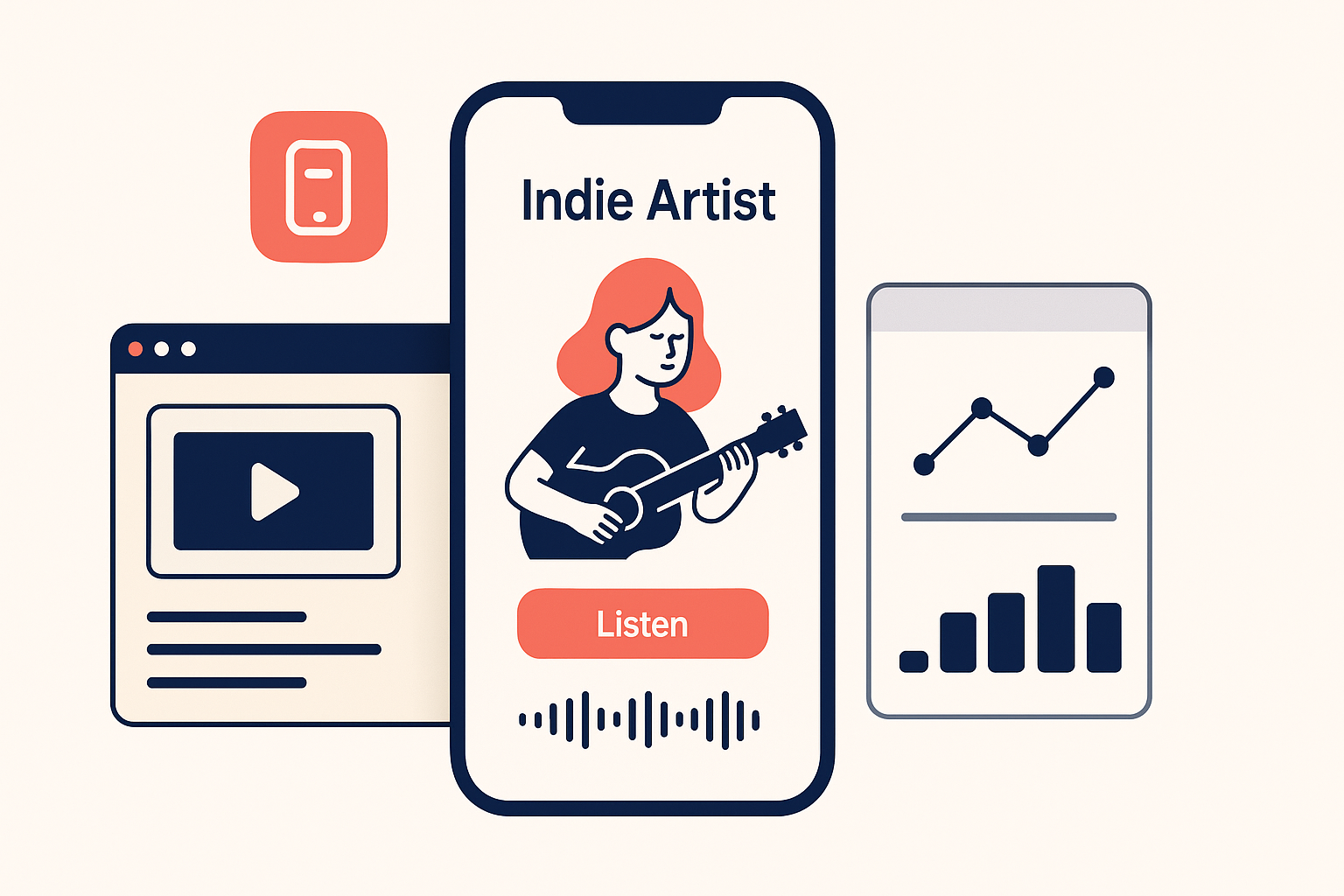 Indie music artist showcase app