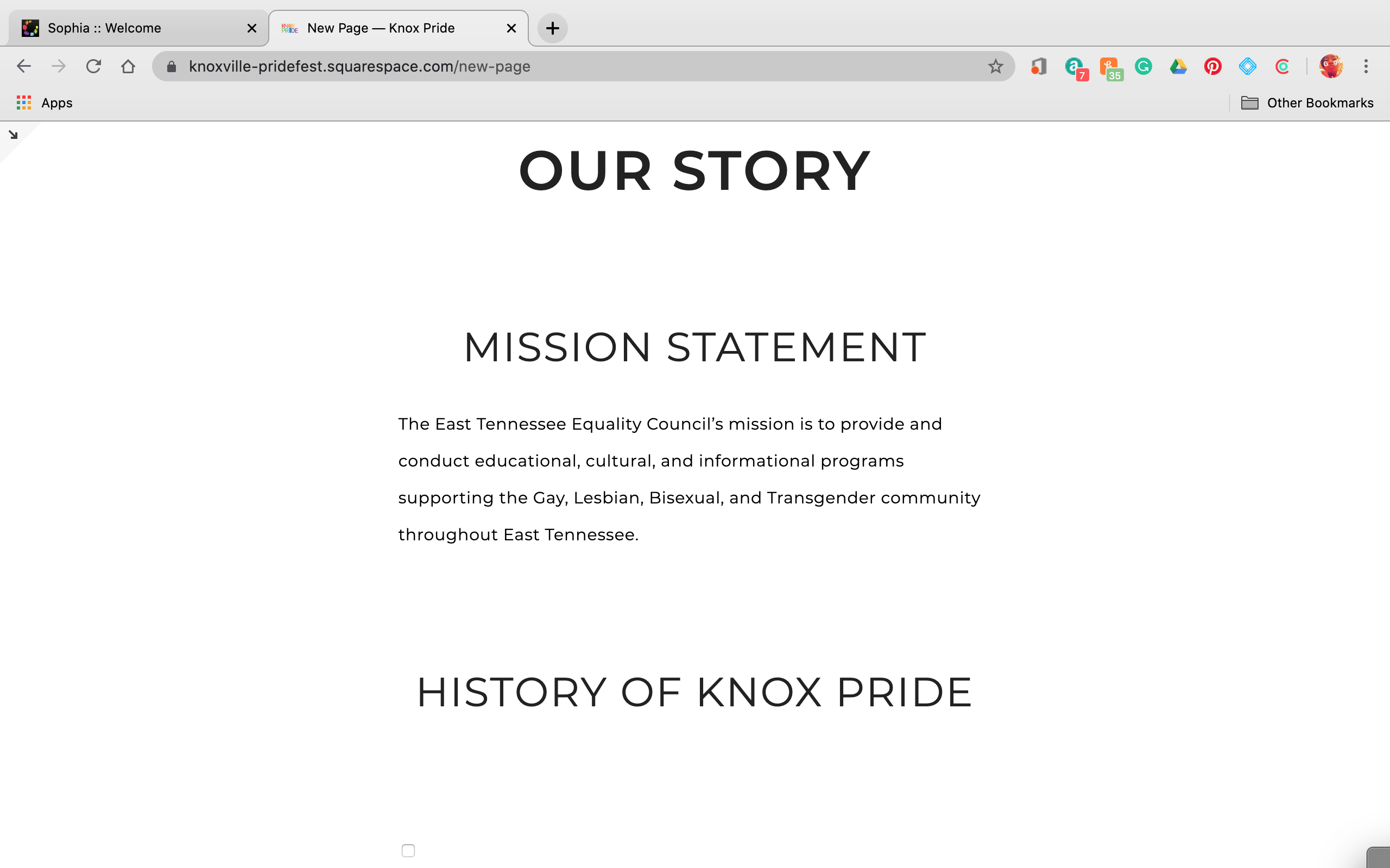 Knox Pride Mission Statement.