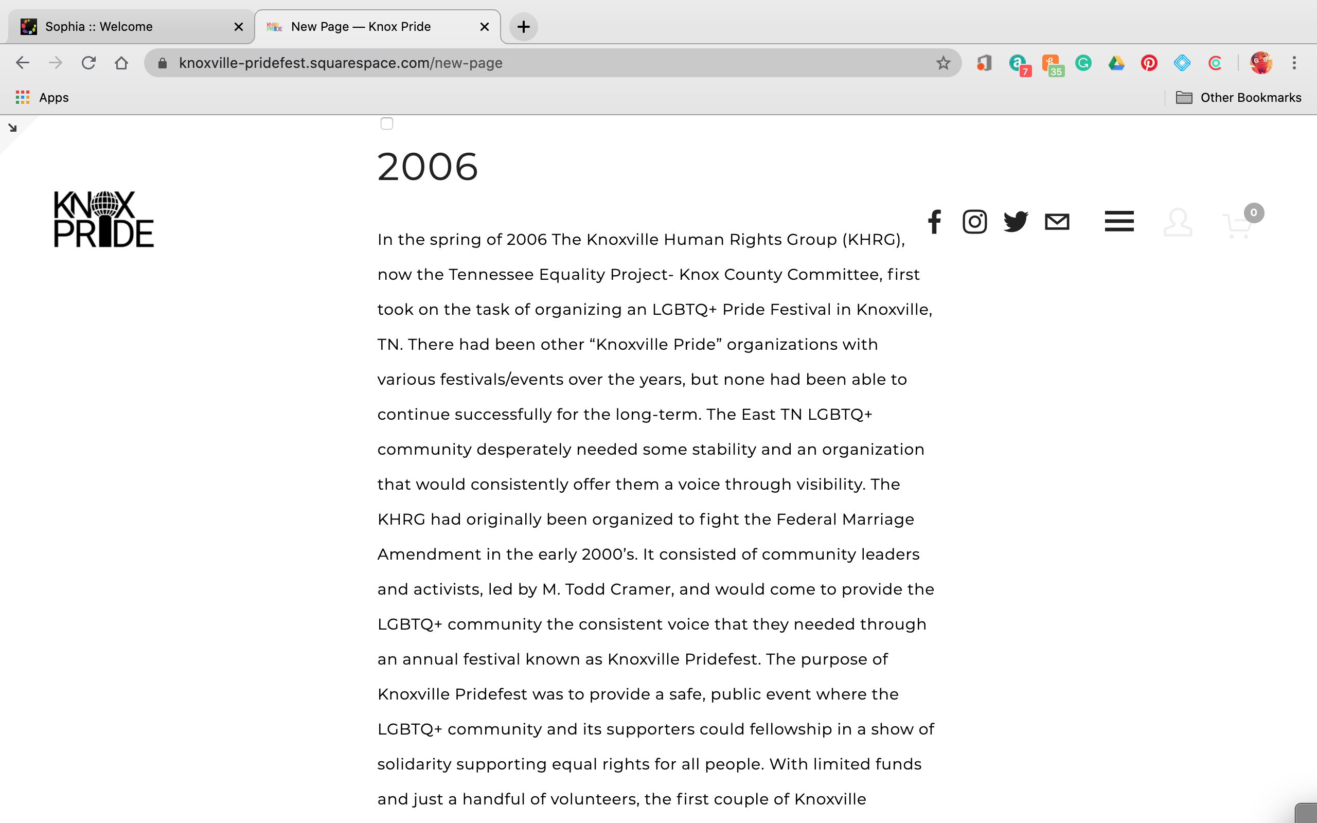 Knox Pride 2006 History.