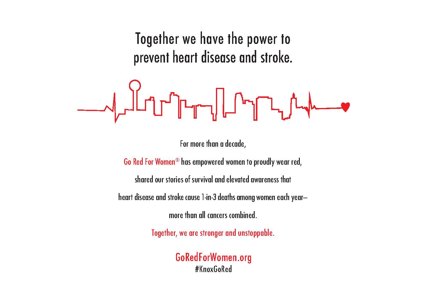 Red ECG Skyline with text.