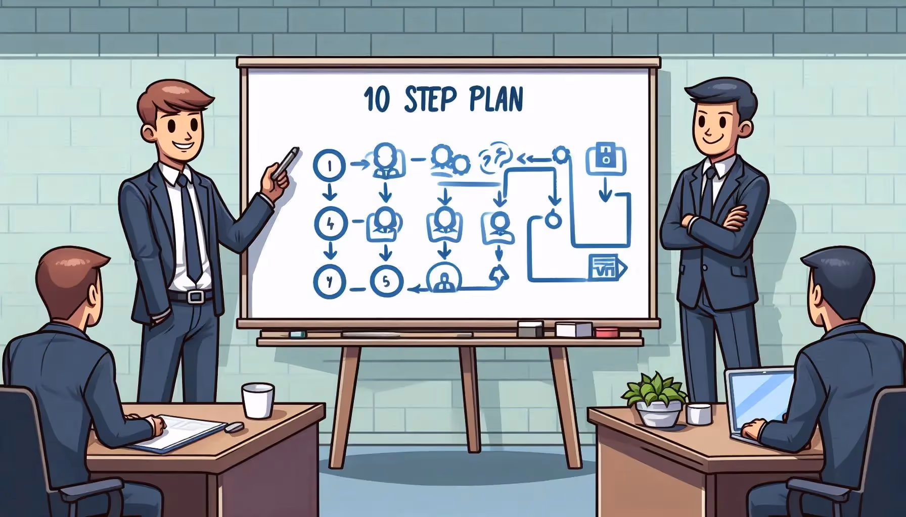 A typical busines scenario planning meeting