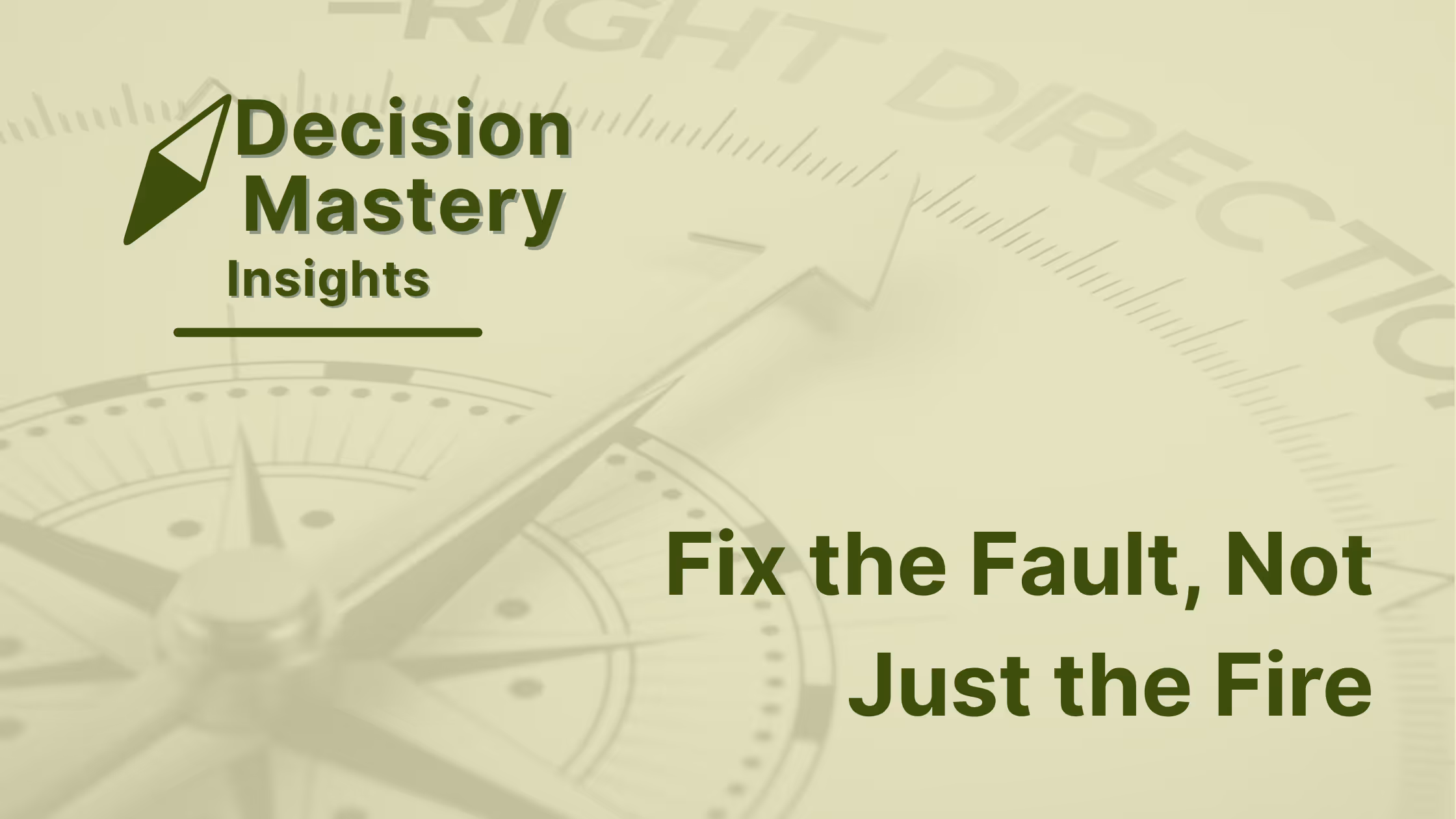 Decison Mastery insights banner - Fix the fault